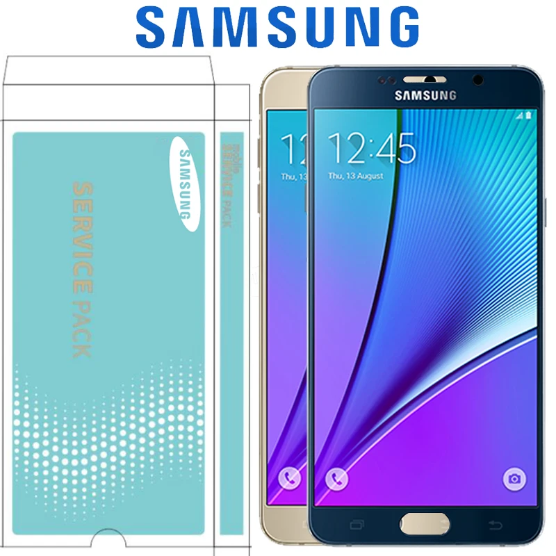5,7 ''ЖК-дисплей Дисплей для SAMSUNG Galaxy Note 5 N9200 N920T N920A N920I N920F кодирующий преобразователь сенсорного экрана в сборе