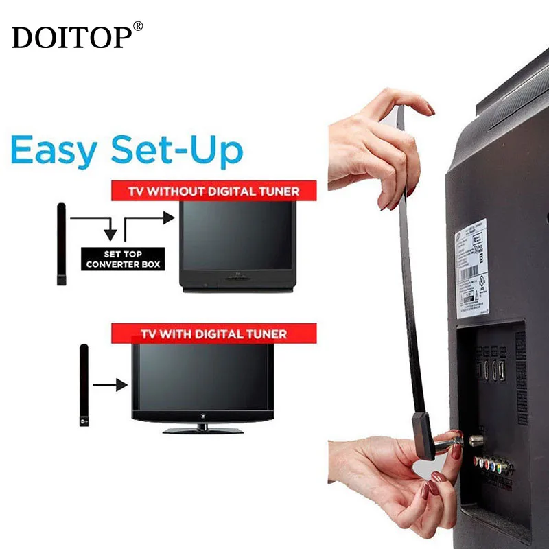 DOITOP Clear tv Key HD цифровая спутниковая ТВ антенна для помещений приемник Пульт дистанционного Управления Антенна HD tv увеличенный сигнал Розничная посылка