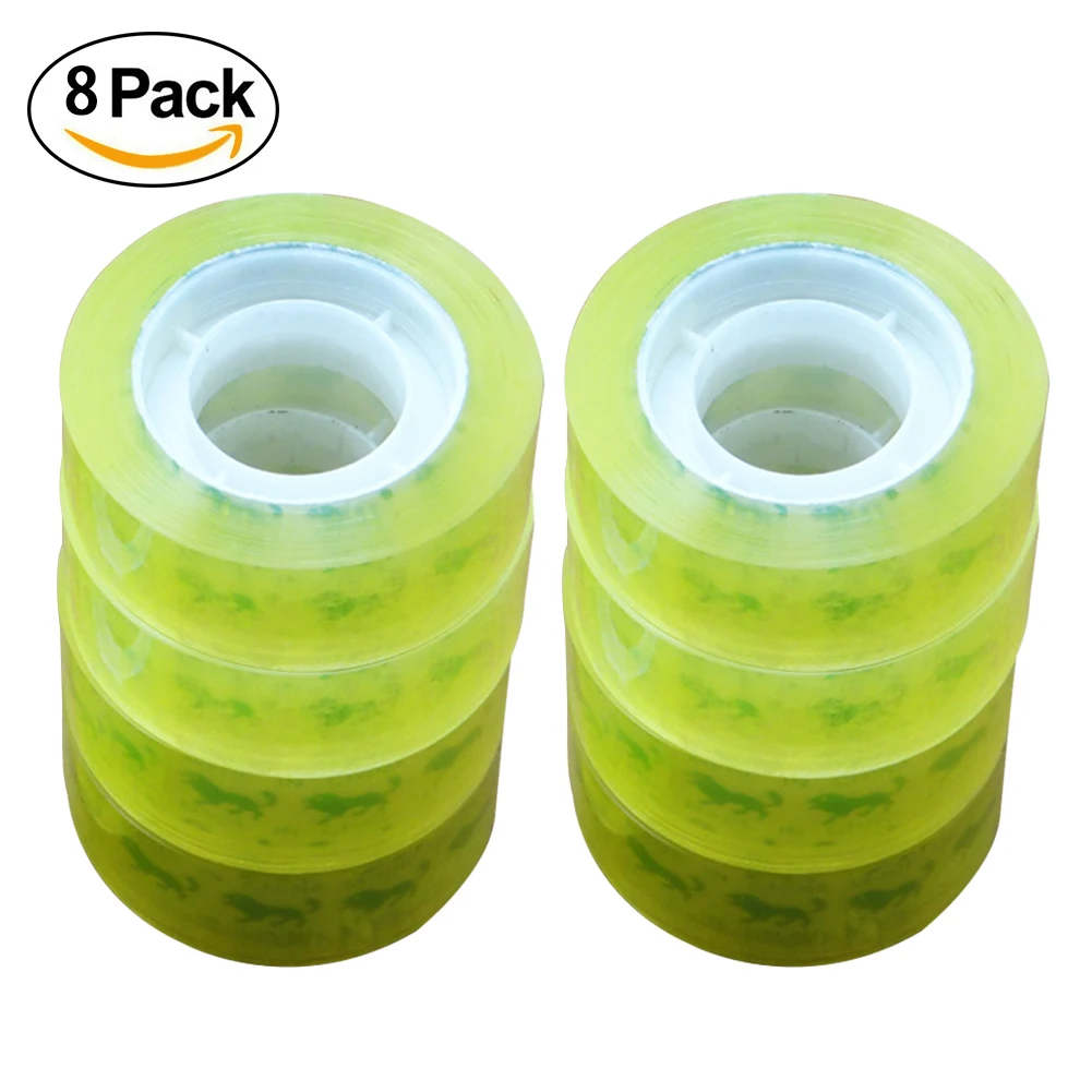 

8 Roll Transparent Office School Stationery PVC General Purpose Adhesive Sticky Clear 12mm Tape