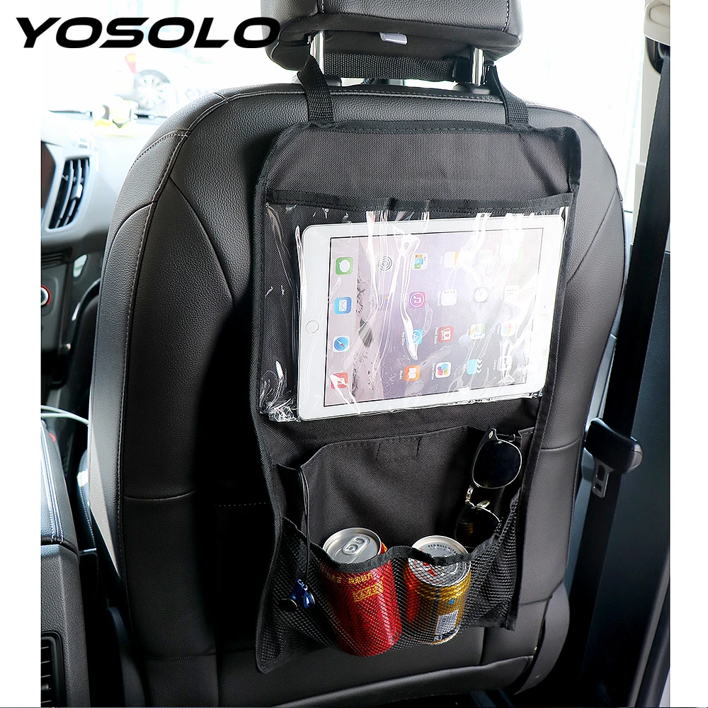 YOSOLO Stowing Tidying Car Seat Back Organizer Multi-use Tablet Stand Book Phone Holder Storage Bag Car-styling Foldable Bags