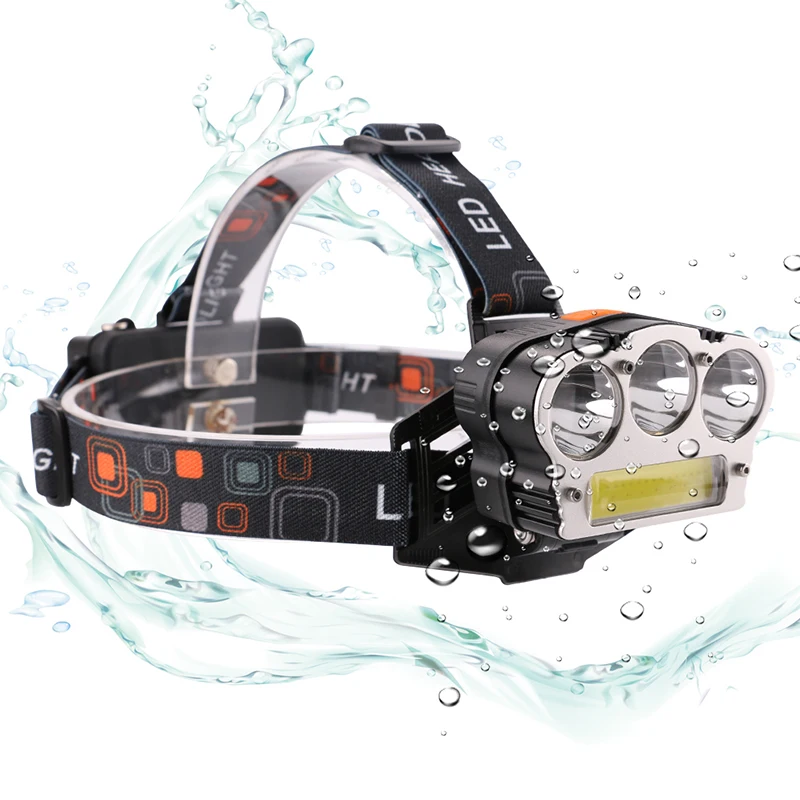 PANYUE 3000LM 3 * XML T6 + COB светодиодный налобный фонарь для охоты красный свет рыболовная