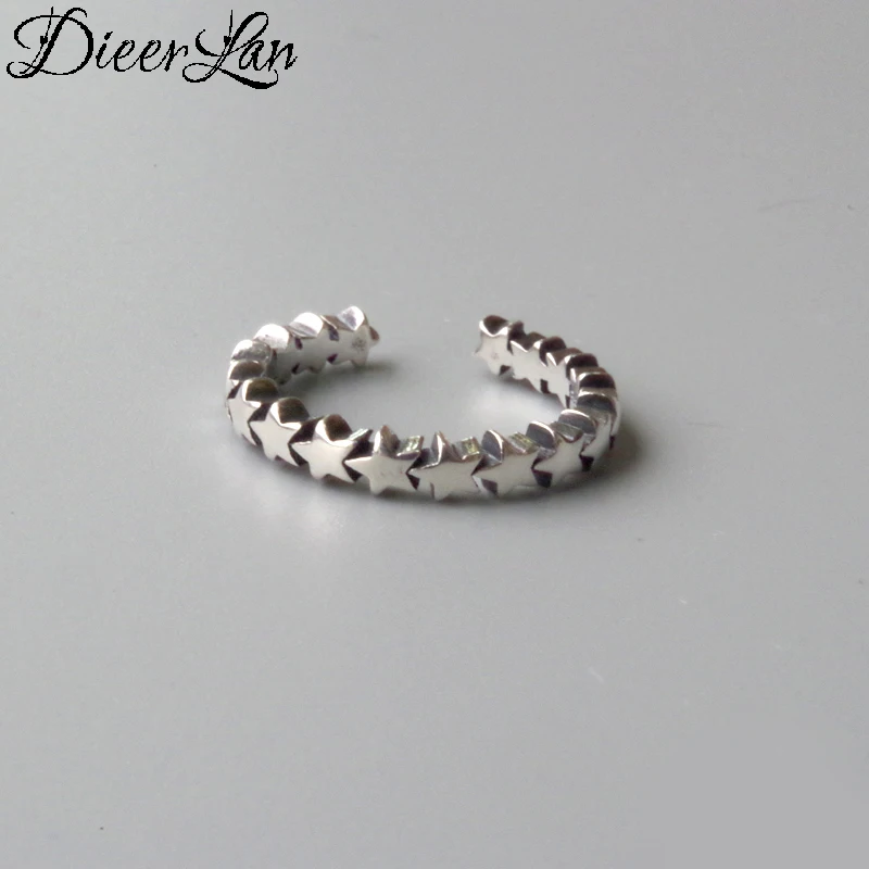 

DIEERLAN Bijoux 2019 Retro Antique Star Rings 925 Sterling Silver Rings for Women Ladies Fashion Bohemian Jewelry