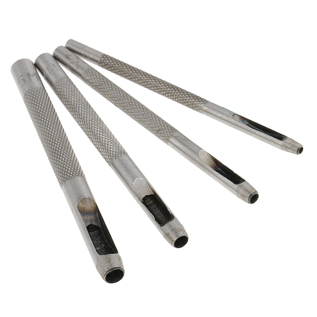 4pc HOLLOW PUNCH SET LEATHER  GASKET CARD PAPER ROUND HOLES 2 3 4 5mm