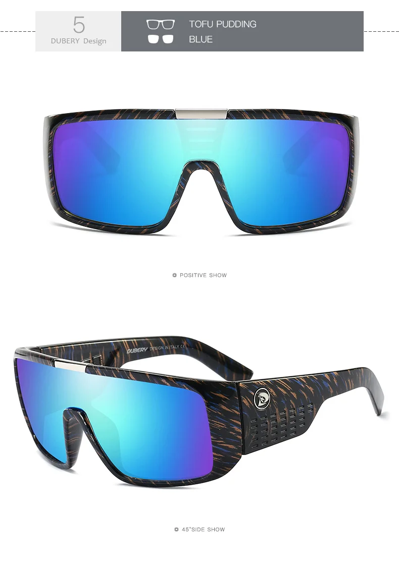 DUBERY солнцезащитные очки мужские дизайнерские Квадратные Зеркальные Роскошные винтажные летние мужские солнцезащитные очки для мужчин водительские очки Oculos - Цвет линз: NO.5 Blue