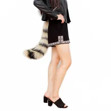 Пикантные женские из искусственного меха лисий хвост регулируемый пояс вечерние Пижама для косплея Ночная пижама для девочек каваи хвост низ femme