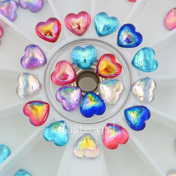 

60PCS heart shape Rhinestone wheel glitter 3D Nail Art Decoration beauty nails accessoires jewelry Tools 6 colors
