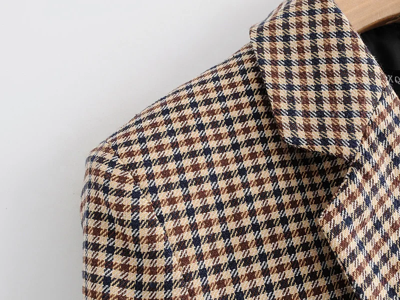 Most effective 2019 spring jacket women casual plaid coat khaki womens clothing long sleeve coat women