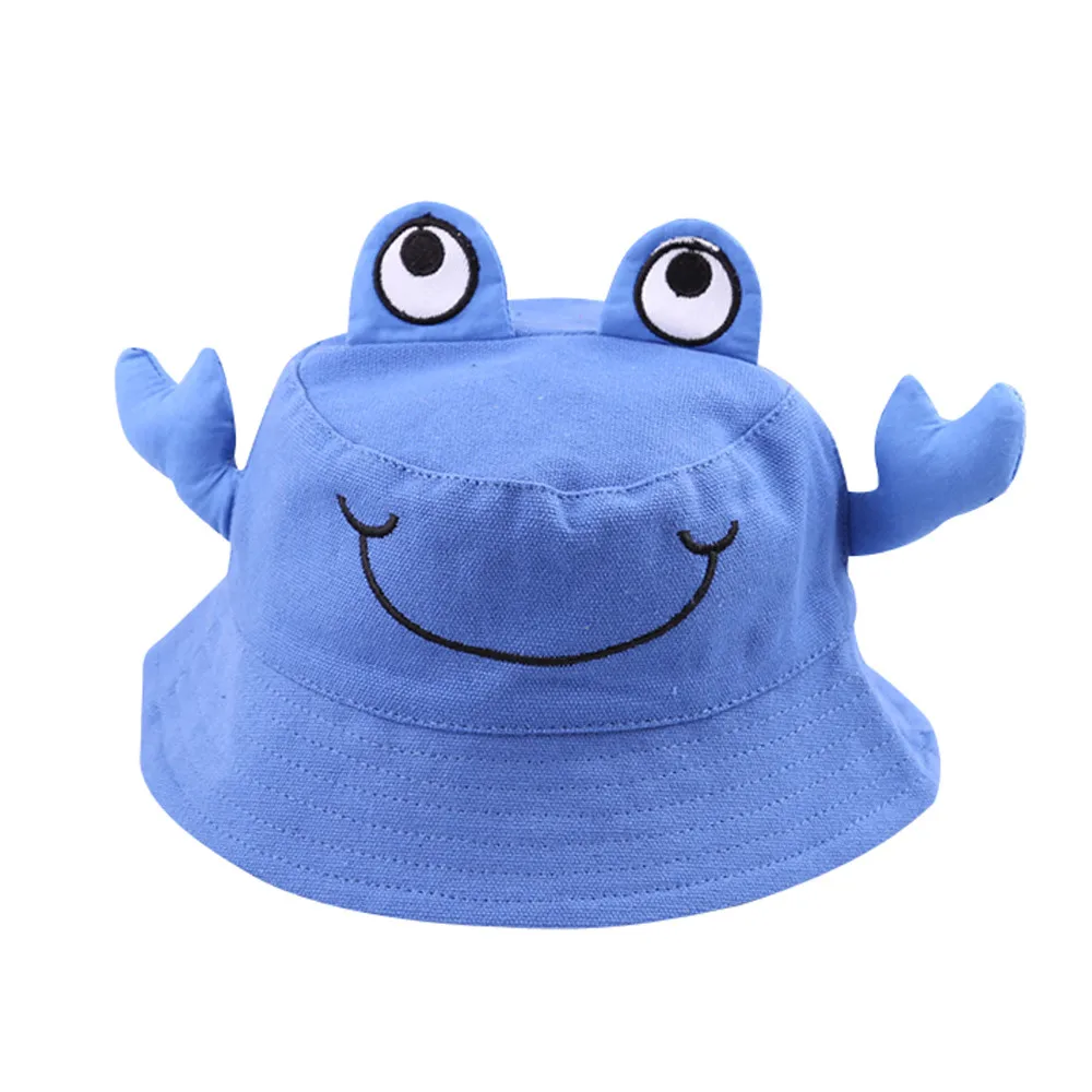 Детская шапочка для бассейна с изображением животных, детская Рыбацкая шляпа, модная Милая шляпа для мальчиков и девочек - Цвет: Синий