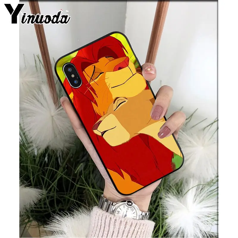 Yinuoda Lion King Simba TPU Мягкий силиконовый черный чехол для телефона iPhone 5 5Sx 6 7 7plus 8 8Plus X XS MAX XR