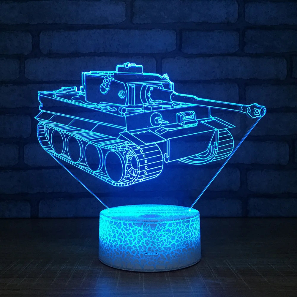 

3d Visual Tank Night Desk Lamp Light Creative Children Bedroom Bedside Decorative Birthday Gift Table Lamps For Living Room