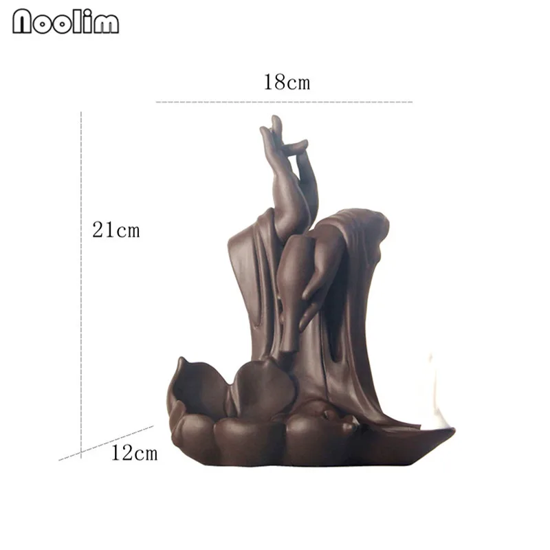 Керамика маленький монах обратного потока благовония горелки Творческий дым водопад Дзен Будда руки лотоса благовония держатель украшения дома и офиса
