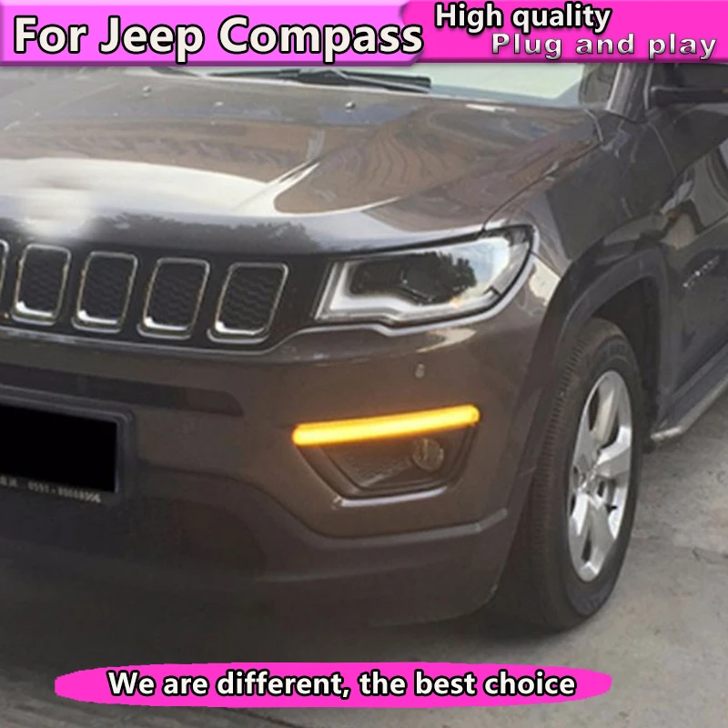 Car Styling For Jeep Compass 2017 2018 yellow turn Signal Light style+Dynamic turn signal LED