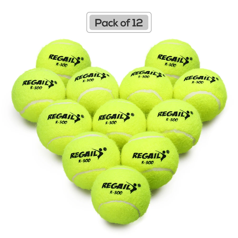 Набор из 12 мячей для тенниса без прессования с мешком из сетки, резиновый тренировочный мяч для тренировок, теннисные мячи, игрушки для домашних животных - Цвет: Pack of 12