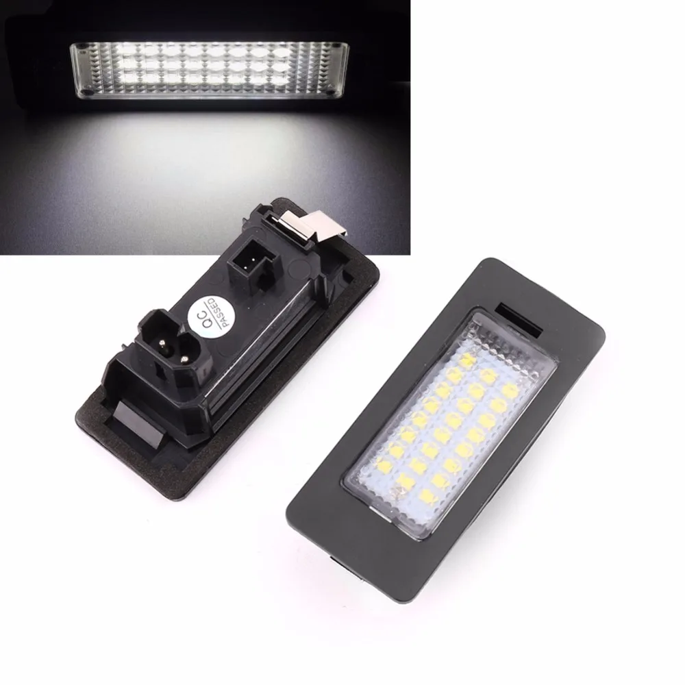 

2pcs Error Free 24-LED License Plate Light For BMW E90 M3 E92 E93 E70 E39 F30 E60 White 6000K led light Lamp 2018