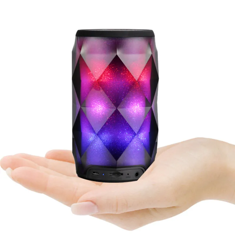 

Magic Crystal Diamond Coke Cans Colorful led Bluetooth Speaker Light Touch Card Mini Wireless Audio Subwoofer Bluetooth Speaker