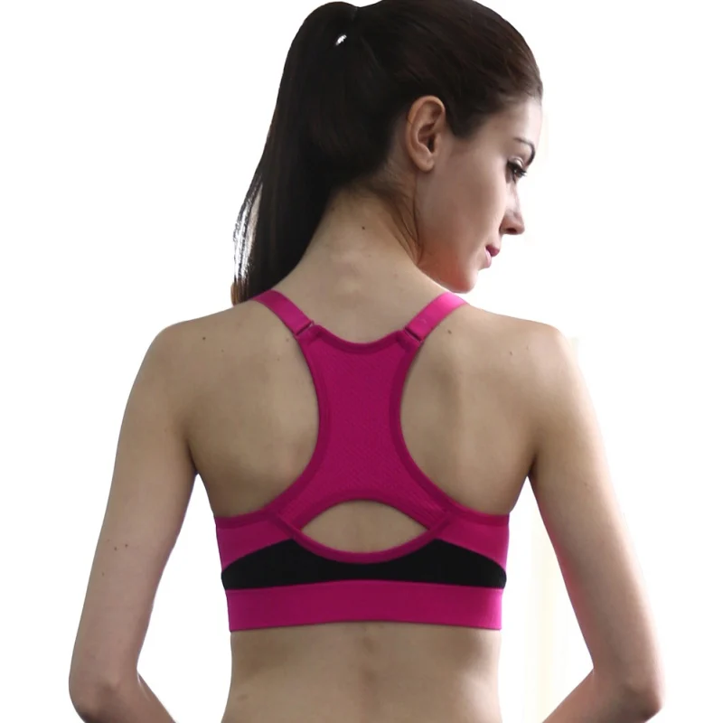 New Women quick-drying Zipper yoga running fitness bra Seamless Yoga Padded Sports Bra Racerback Fitness Sports Tank Top Vest