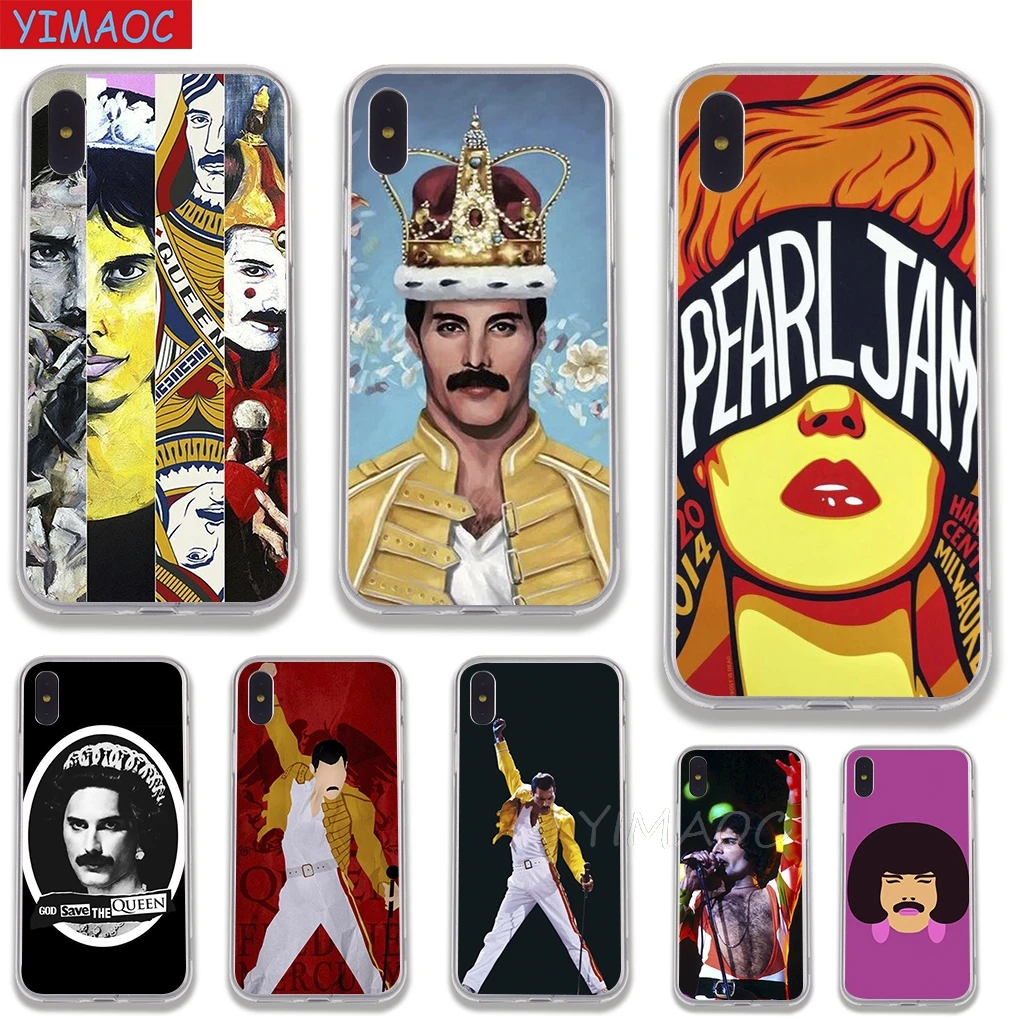 Мягкий чехол YIMAOC Queen Freddie Mercury TPU силиконовый для iPhone 8 7 6 6S Plus 5 5S SE X XR XS 11 Pro Max |