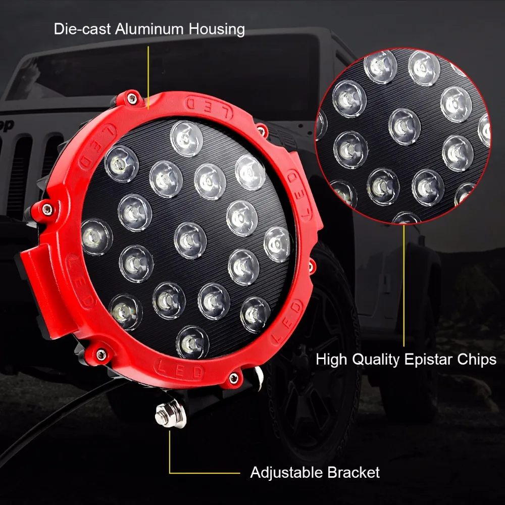 OKEEN 2 шт. 51 Вт фонарь дальнего света для внедорожника трактор ATV SUV УАЗ Авто 4WD 4x4