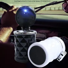 Автомобильный портативный пепельница светодиодный индикатор огнеупорный материал универсальная чашка держатель Автомобильный Стайлинг Авто Аксессуары Украшение
