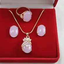 Ювелирные изделия высокого качества слово тонкая натуральная Красивая Лаванда кулон ожерелье кольцо комплект серьги серебро-Ювелирные изделия Brinco Свадебные