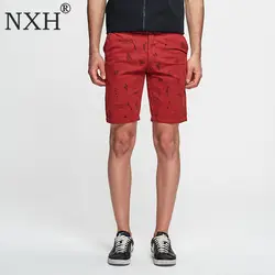 NXH 2019 высокое качество принт шорты для женщин летние для мужчин повседневное Короткие штаны уличная Slim Fit Хлопок по колено