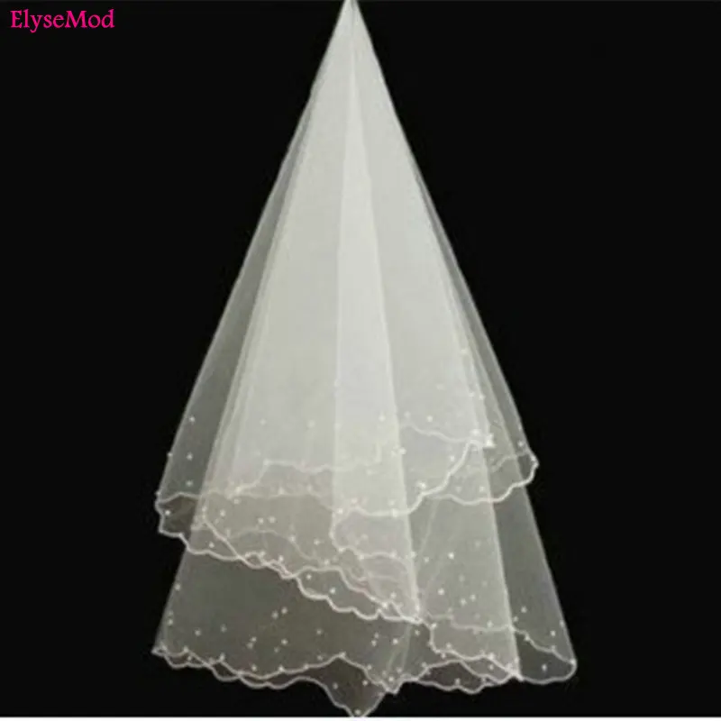 New-Fashion-veil-for-wedding-2018-two-layer-short-wedding-veil-wedding-accessories-free-shipping-pearl