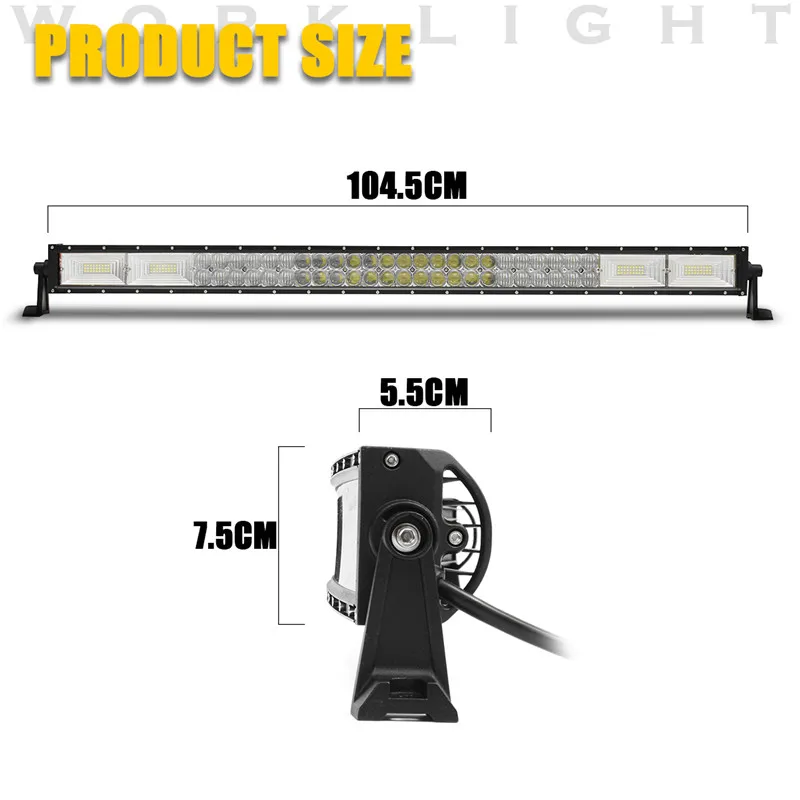 1400 Вт 42 дюймов светодиодный рабочий свет бар комбо вождения лампы водостойкий 156 светодиодный рабочий свет 6000 К для внедорожника ATV внедорожный автомобиль