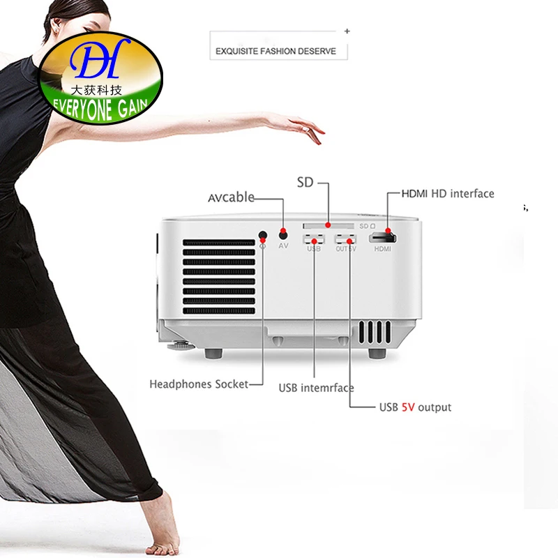 

Everyone Gain 2000lumens Projector Android 4.4 HD LED Wifi Smart Projector home theater LCD Video Proyector TV mini290A