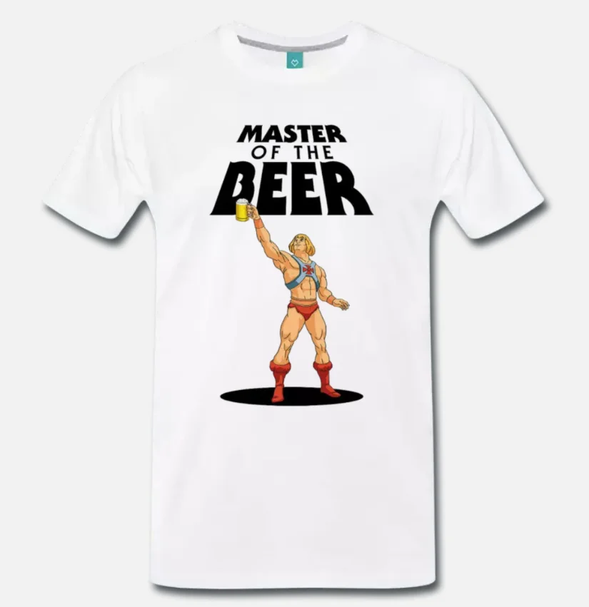 

T-SHIRT MASTERS OF THE UNIVERSE HE MAN MASTER OF THE BEER UNNY ANNI 80 3