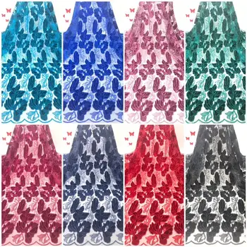 

French velvet Lace Fabric 2019 High Quality African flower embroidery Flannel Lace Fabric for Wedding dress ffr5-23
