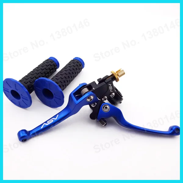 Синий ASV складывающаяся муфта тормозной рычаг+ 7/" рукоятка мягкий дроссельной заслонки штыри для мотокросса МХ, Dirt Pit Pro Bike XR50 в байкерском стиле