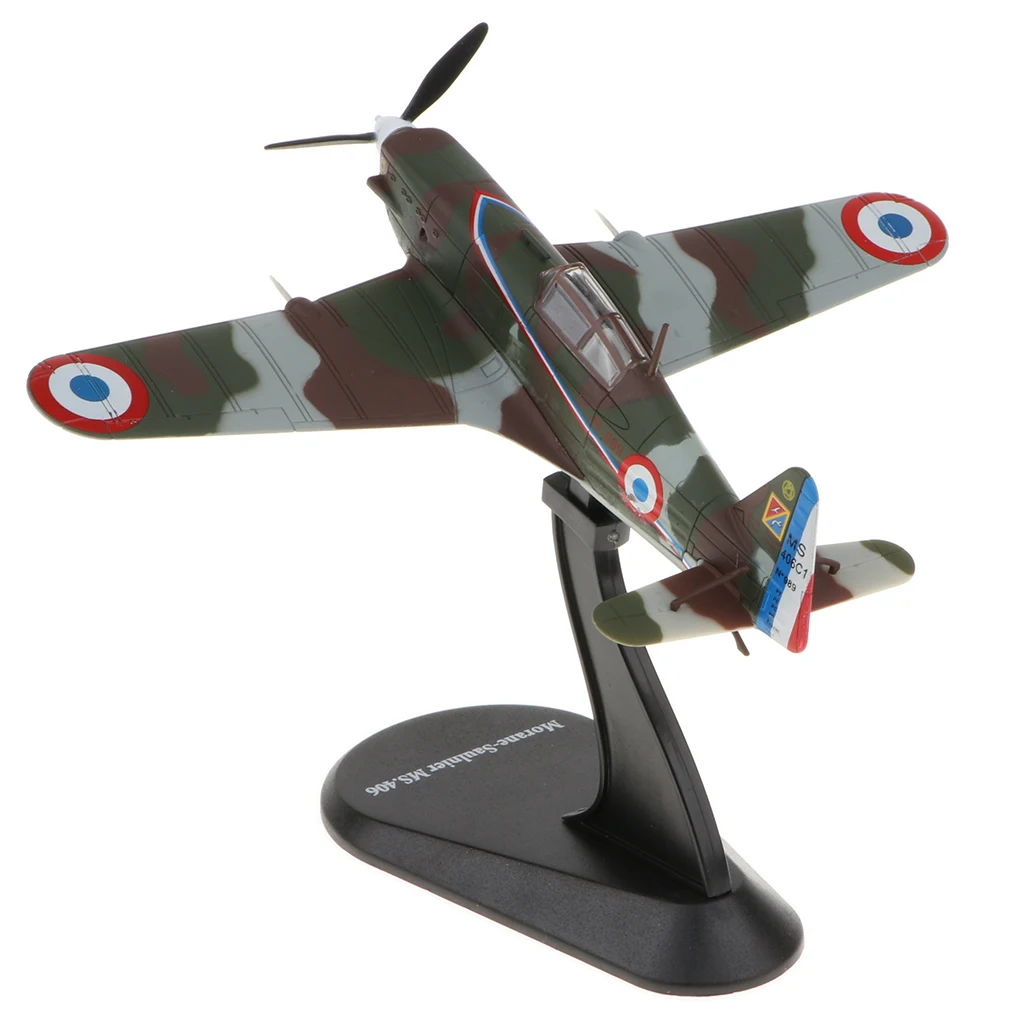1/72 Alloy Diecast Warplane Model Morane Saulnier MS.406 Fighter Aircraft WWII France Airforce Airplane Plane Model Toy Soldier
