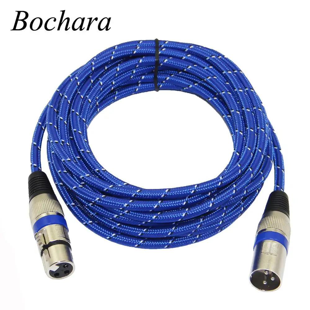 Bochara Nylon Braided XLR Cable Male to Female M/F 3Pin jack Extension