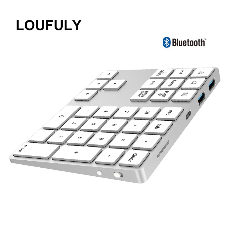 Беспроводная цифровая клавиатура 2 в 1 USB C 3 с Bluetooth 34 кнопками кнопочная панель