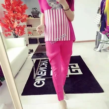 Miyake/ ; модная свободная футболка в полоску с короткими рукавами и принтом кота в стиле ретро;