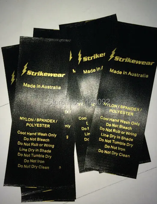 Free shipping custom clothing screen printing labels/garment care