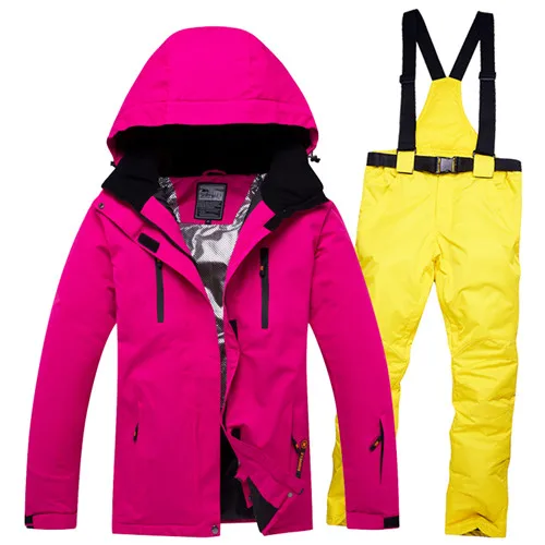 Супер теплая Для женщин мужской лыжный костюм Сноубордическая куртка штаны, ветрозащитные и Водонепроницаемый дышащий для занятий спортом на улице, одежда для катания на лыжах, верховой езды костюм - Цвет: Color 11