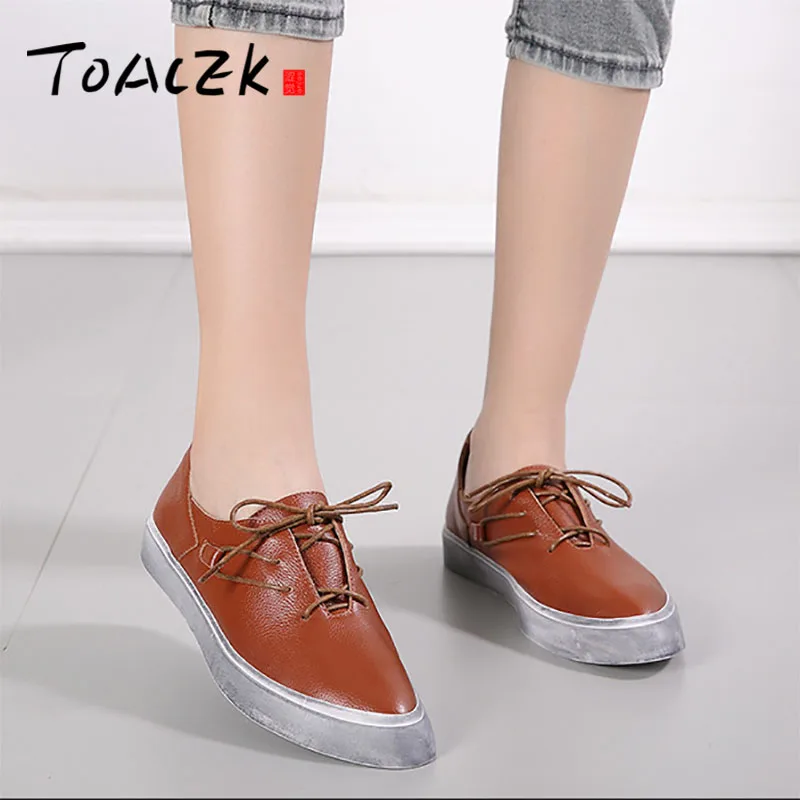 

Autumn New Art small dirty shoes retro-made old women board toe leather flat heel soft soles shoes