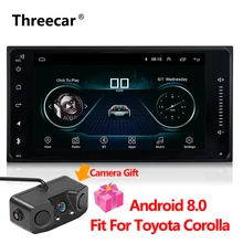 2 DIN Универсальный Android 8,0 автомобиль DVD плеер с gps навигация Радио стерео для авто Toyota Corolla радио мультимедиа 1024*600