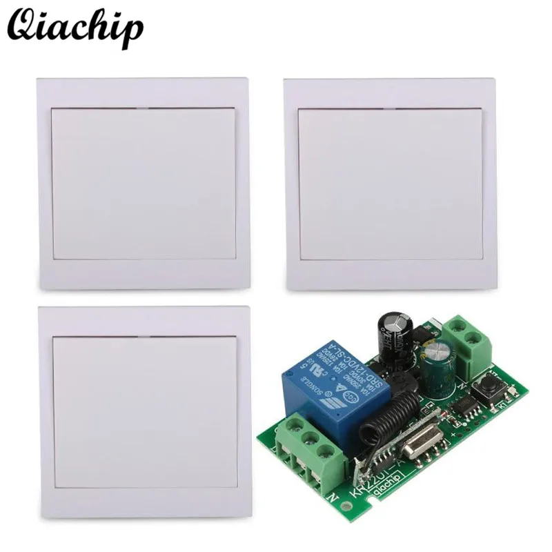 

433MHz 1CH Buttons Wall Panel Transmitter Remote Control Switch 433 MHz 220V Relay Receiver Light Module for Living Room Z40