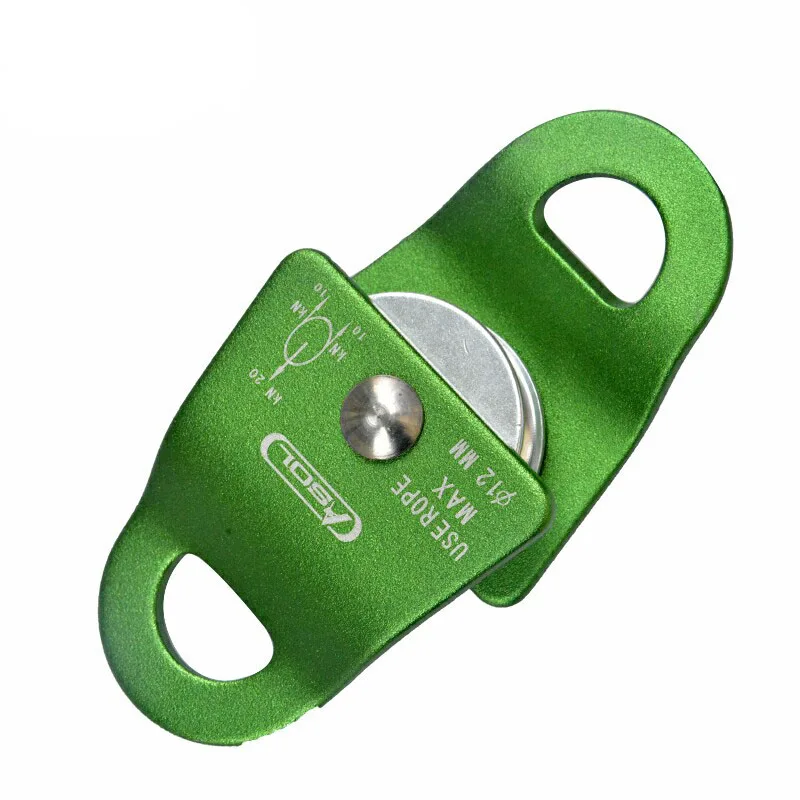 thumbnail image 2 of 20kn Aluminum Alloy Fixed Rope Climbing Pulley Outdoor Camping Hiking Escape Rescue Tool Sale 2 of 14