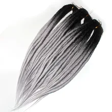 Cabelo sintético de crochê qp, cabelo sintético trançado pré-estirado, fechadura dupla