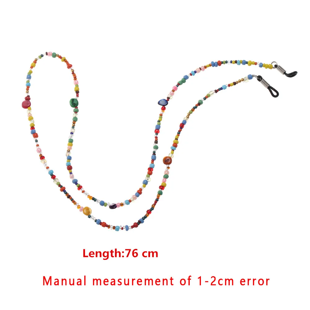 1 шт./60/70/76 см цепочка для очков для чтения для Для женщин стеклянные бусы солнцезащитные очки шнуры бисером шнурок для очков держать ремни рюмка