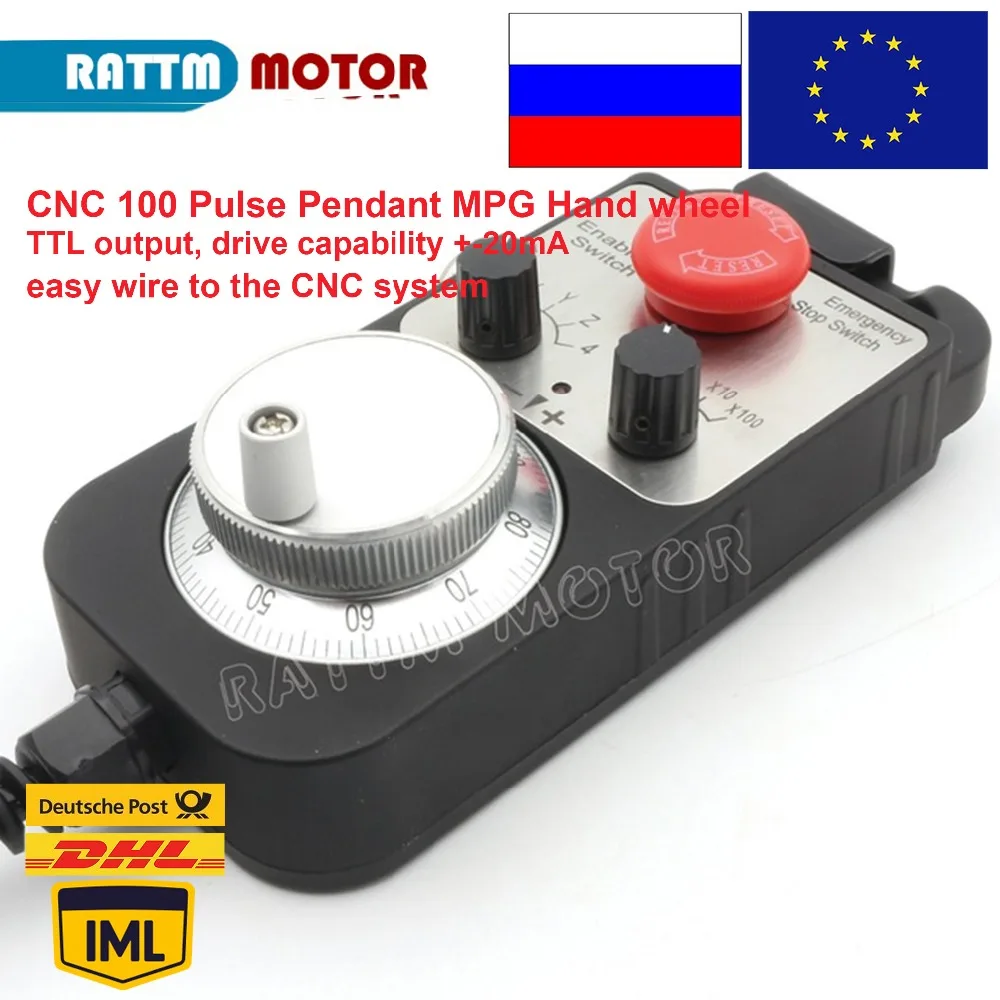 CNC 100 импульсный кулон MPG ручное колесо аварийный стоп для ЧПУ Маршрутизатор Гравировальный фрезерный станок