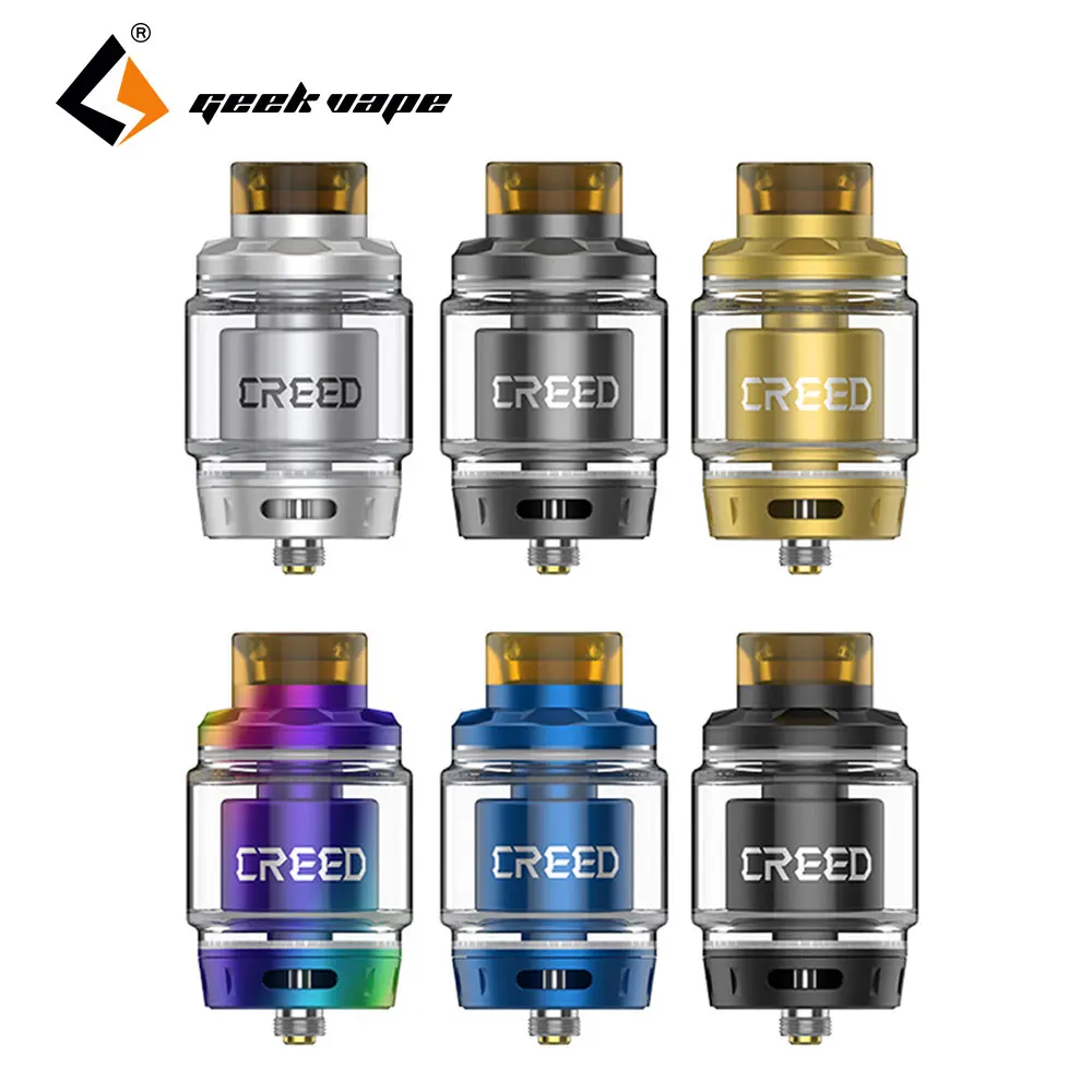 GeekVape Creed RTA E-cigarette 6.5ml Atomizer 30mm Tank RTA Dual Post Build Deck & Screw-top-open Top Filling Airflow Vape RTA GeekVape Creed RTA E-cigarette 6.5ml Atomizer 30mm Tank RTA Dual Post Build Deck & Screw-top-open Top Filling Airflow Vape RTA