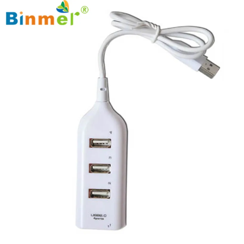 Binmer USB 2,0 Hi-Скорость 4-Порты и разъёмы сплиттер концентратор адаптер для ПК компьютер Тетрадь Новинка Sep 15