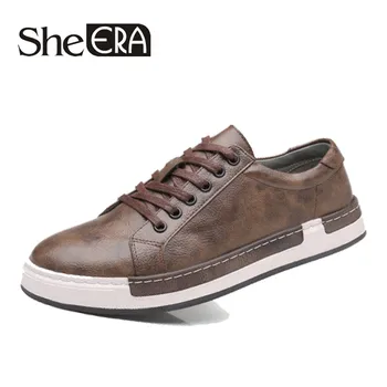 

2018 Fashion Men Casual Shoes New Spring Men Flats Lace up Male Suede Oxfords Men PU Leather Shoes zapatillas hombre