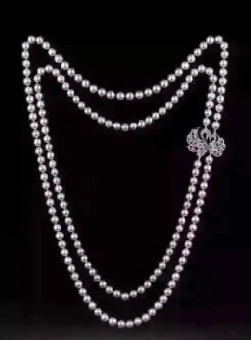 

double strands 9-10mm round south sea white pearl necklace 22-24inch