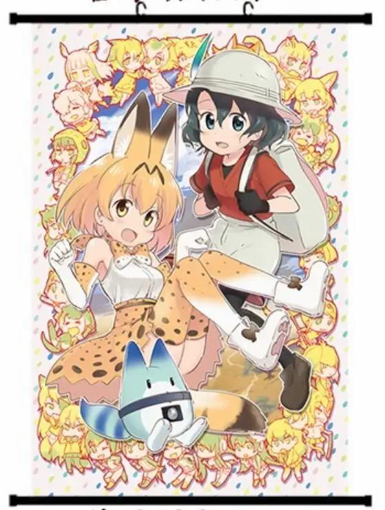 Японские декоративные картинки аниме игры Kemono Friends Fennec & Nana Ezo Red Fox сексуальная