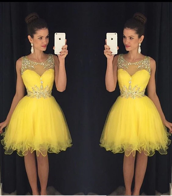 cute yellow formal dresses
